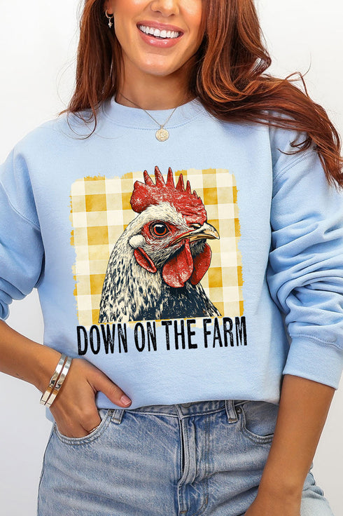 Down On The Farm Chicken Heavy Blend Crew Sweatshirt