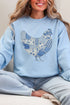 Faux Patchwork Blue Chicken Heavy Blend Crew Sweatshirt