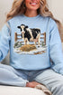 Faux Yarn Moo In The Snow Heavy Blend Crew Sweatshirt