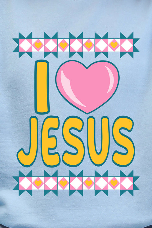Folk Faith: I Love Jesus Heavy Blend Crew Sweatshirt