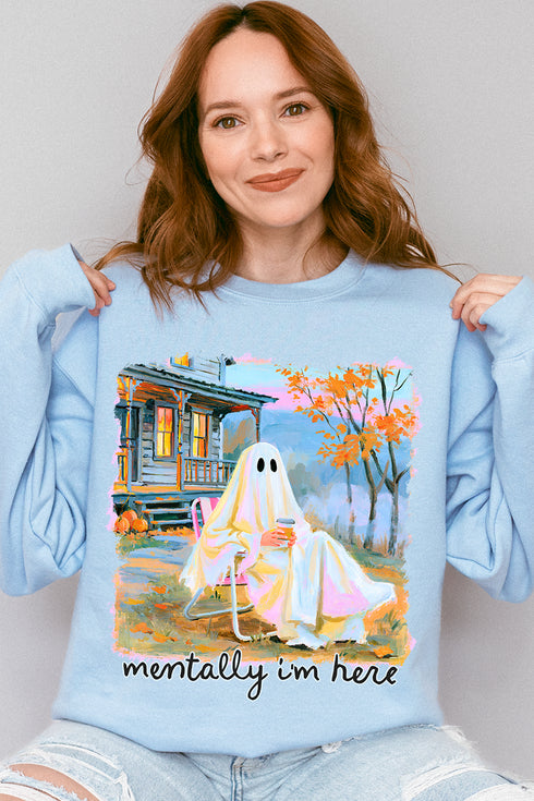 Ghost Mentally I'm Here Heavy Blend Crew Sweatshirt