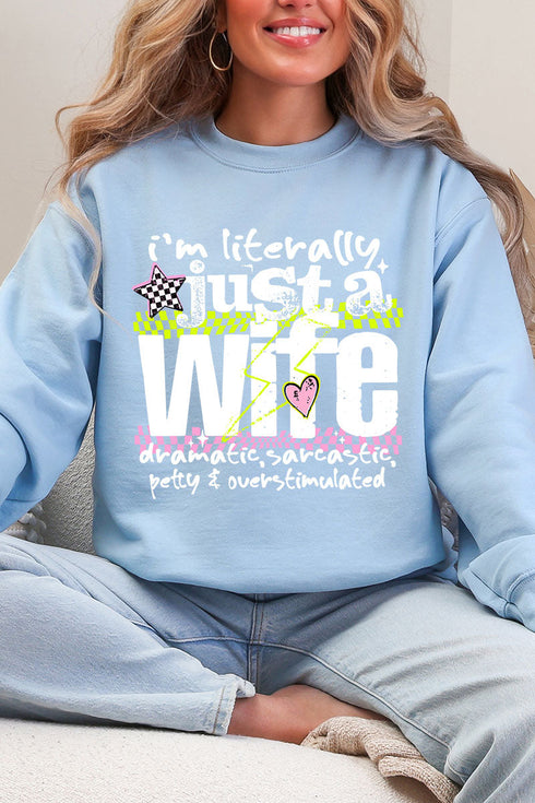 Literally Just A Wife Heavy Blend Crew Sweatshirt