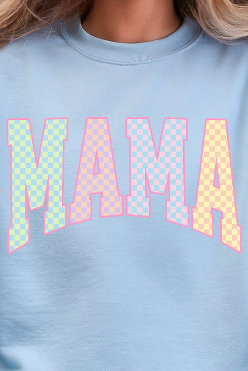 Pastel Checkered Mama Heavy Blend Crew Sweatshirt