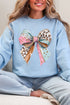 Pastel Leopard Bow Heavy Blend Crew Sweatshirt