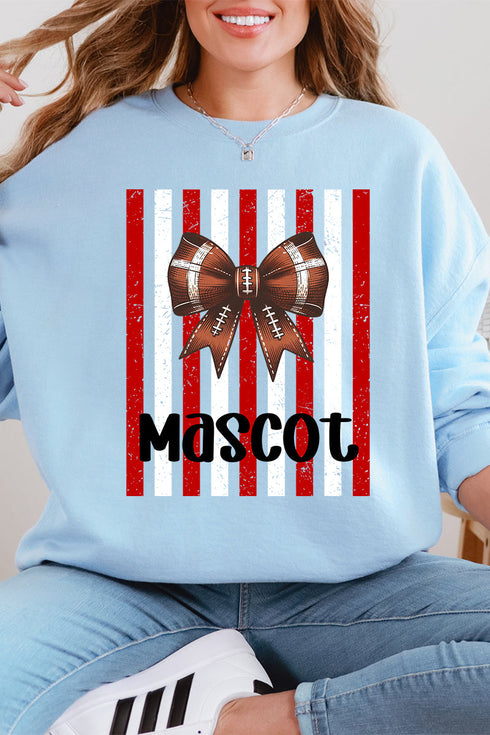 Personalized Red & White Varsity Bow Heavy Blend Crew Sweatshirt *Enter Mascot Name