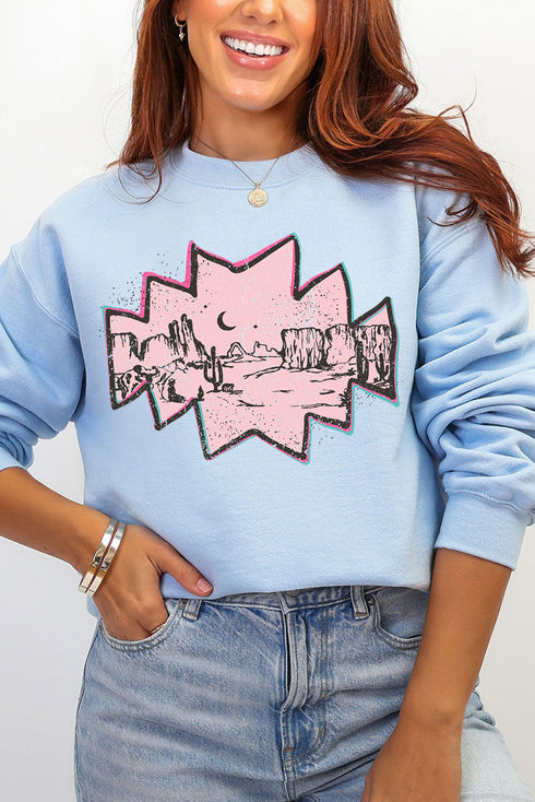 Pink Mesa Moonrise Heavy Blend Crew Sweatshirt