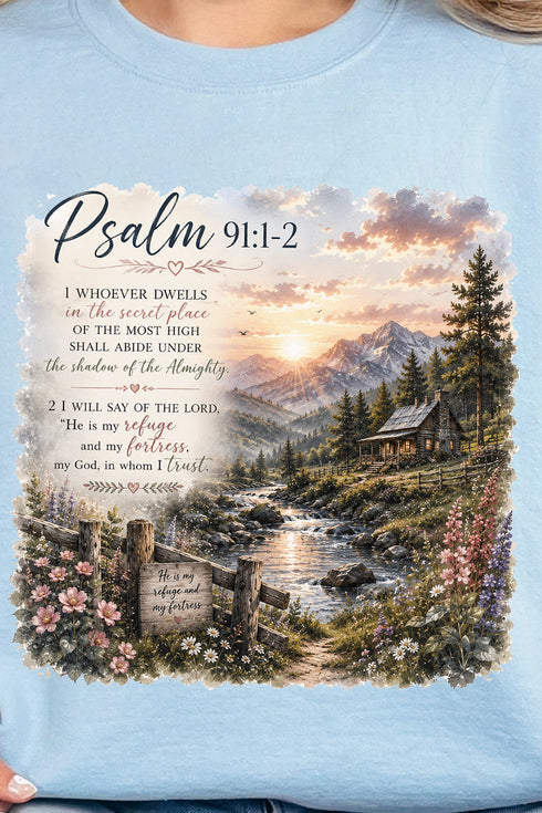 Scenic Psalm 91 Heavy Blend Crew Sweatshirt