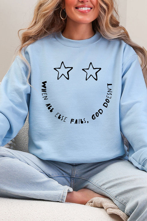 Star Eyes God Never Fails Heavy Blend Crew Sweatshirt