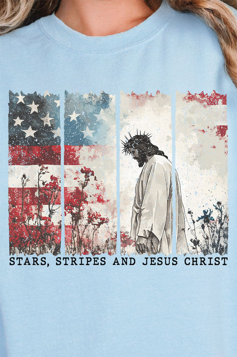 Star, Stripes, & Jesus Christ Heavy-weight Crew Sweatshirt