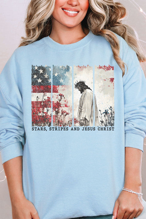 Star, Stripes, & Jesus Christ Heavy-weight Crew Sweatshirt