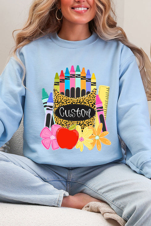 Personalized Teaching In Full Color Heavy Blend Crew Sweatshirt *Enter Your Name