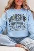 Black Worship Through The Worry Heavy Blend Crew Sweatshirt