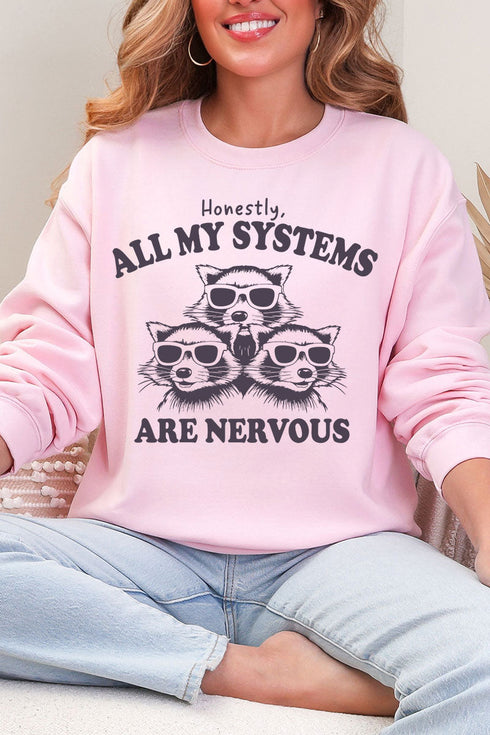 All My Systems Are Nervous Heavy Blend Crew Sweatshirt