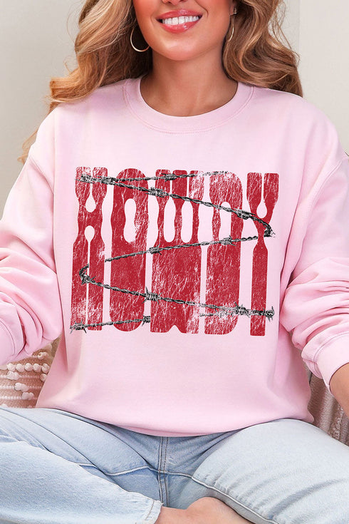 Barbed Wire Howdy Heavy Blend Crew Sweatshirt