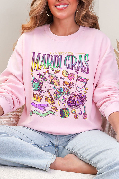 Beads, Bows, and Bourbon St Heavy Blend Crew Sweatshirt