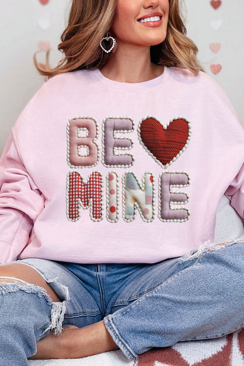 Be Mine Faux Yarn Heavy Blend Crew Sweatshirt
