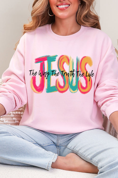 Brushstroke Jesus Heavy Blend Crew Sweatshirt
