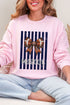 Personalized Navy Varsity Bow Heavy Blend Crew Sweatshirt