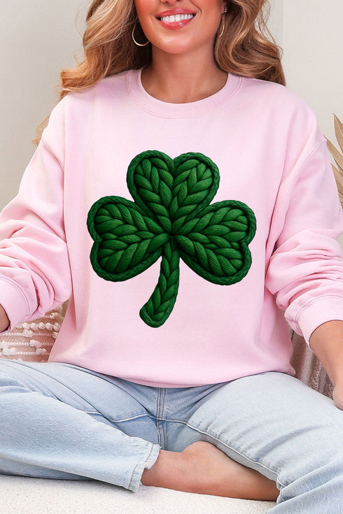 Faux Yarn Clover Heavy Blend Crew Sweatshirt