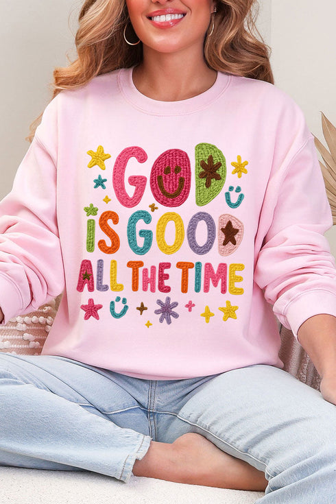 Faux Yarn God Is Good Heavy Blend Crew Sweatshirt