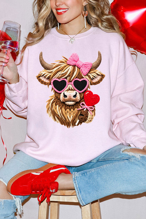 Faux Yarn Highland Romance Heavy Blend Crew Sweatshirt