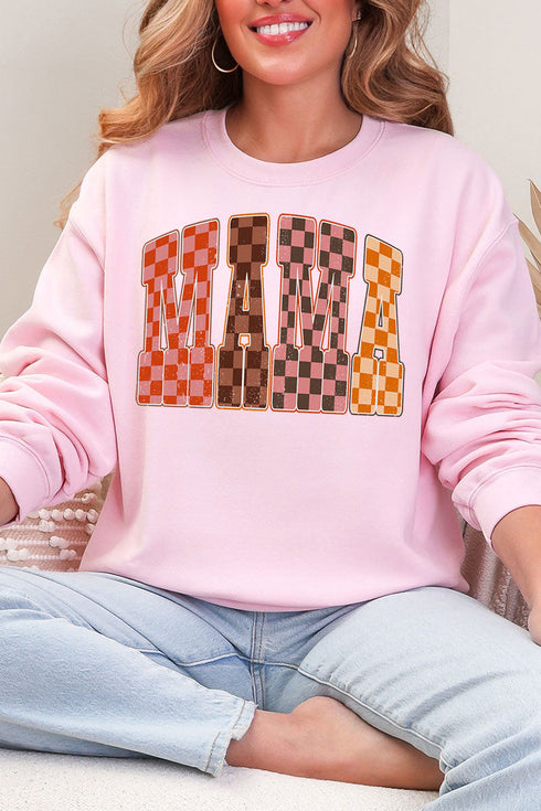 Girlie Check Mama Heavy Blend Crew Sweatshirt