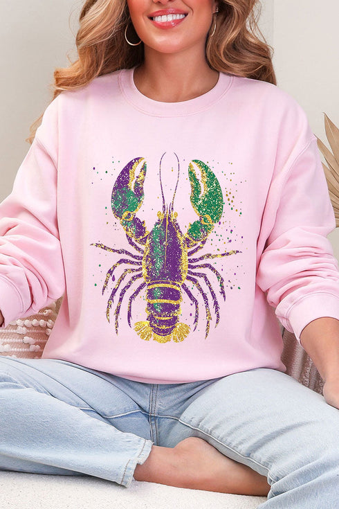 Glitzy Gras Crawfish Heavy Blend Crew Sweatshirt