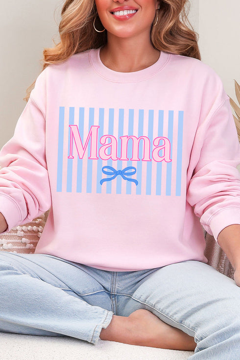Mama Striped Heavy Blend Crew Sweatshirt