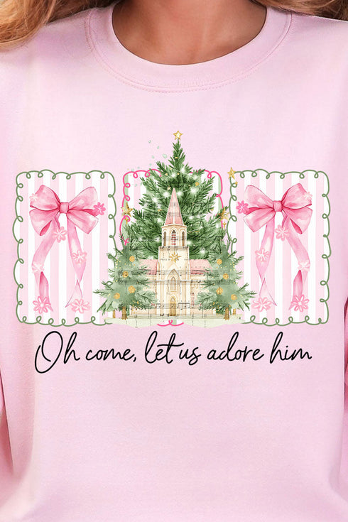 Notes Oh Come Let Us Adore Him Heavy Blend Crew Sweatshirt