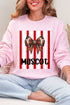 Personalized Red & White Varsity Bow Heavy Blend Crew Sweatshirt *Enter Mascot Name