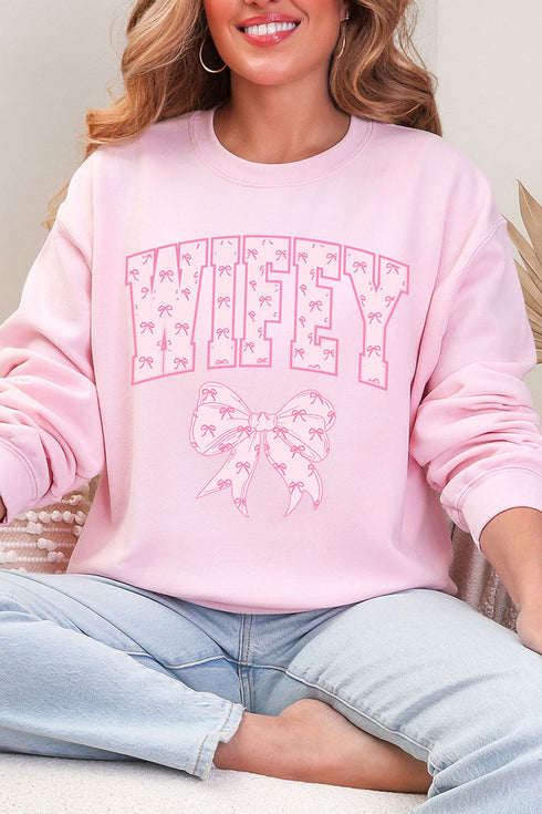Pink Wifey Coquette Heavy Blend Crew Sweatshirt