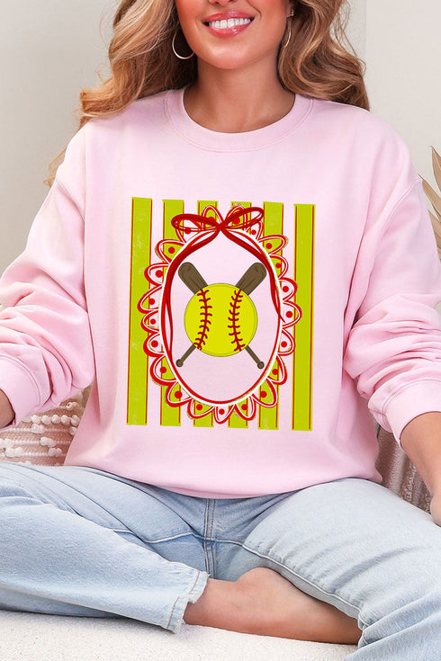 Softball Stripes Heavy Blend Crew Sweatshirt
