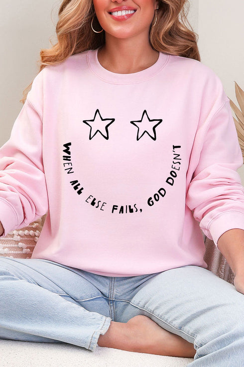 Star Eyes God Never Fails Heavy Blend Crew Sweatshirt