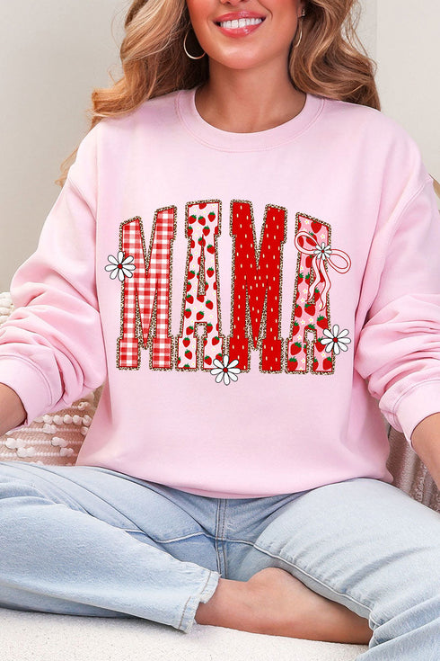 Strawberry Gingham Mama Heavy Blend Crew Sweatshirt