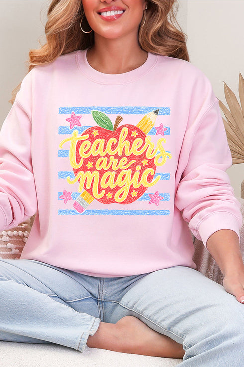 Teachers Are Magic Sketch Heavy Blend Crew Sweatshirt