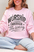 Black Worship Through The Worry Heavy Blend Crew Sweatshirt