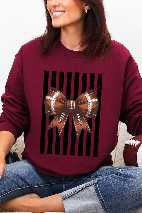 Black Varsity Bow Heavy Blend Crew Sweatshirt