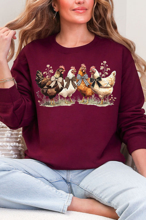 Coquette Chickens Heavy Blend Crew Sweatshirt