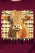 Down On The Farm Highland Cow Heavy Blend Crew Sweatshirt