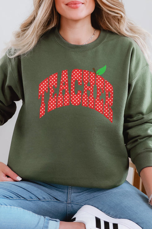 Apple Dot Teacher Heavy Blend Crew Sweatshirt