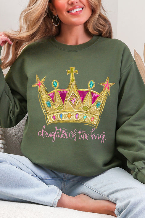 Bejeweled Daughter Of The King Heavy Blend Crew Sweatshirt