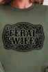 Belt Buckle Feral Wife Heavy Blend Crew Sweatshirt