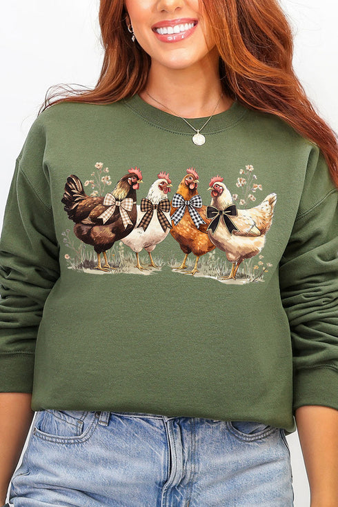 Coquette Chickens Heavy Blend Crew Sweatshirt
