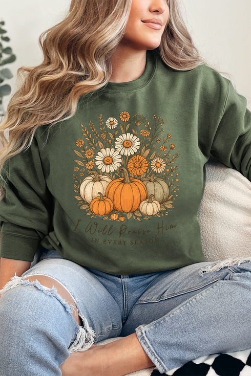 Fall Praise Him Heavy-weight Crew Sweatshirt