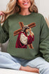 Faux Yarn Jesus At The Cross Heavy Blend Crew Sweatshirt