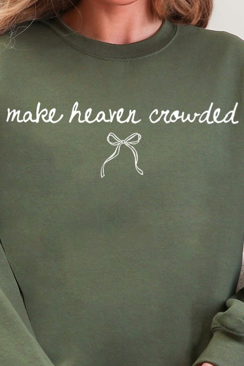 White Make Heaven Crowded Coquette Heavy Blend Crew Sweatshirt