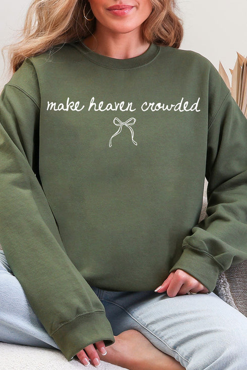 White Make Heaven Crowded Coquette Heavy Blend Crew Sweatshirt