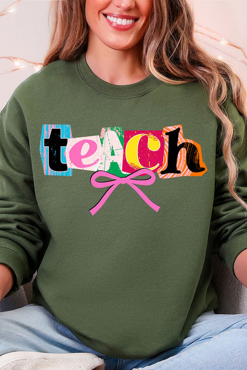 Retro Teach Ribbon Heavy Blend Crew Sweatshirt