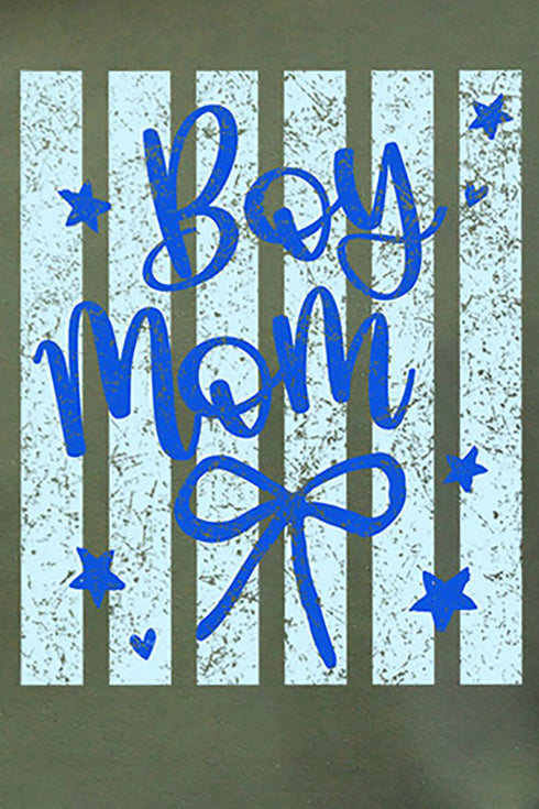 Striped Stars Boy Mom Heavy Blend Crew Sweatshirt