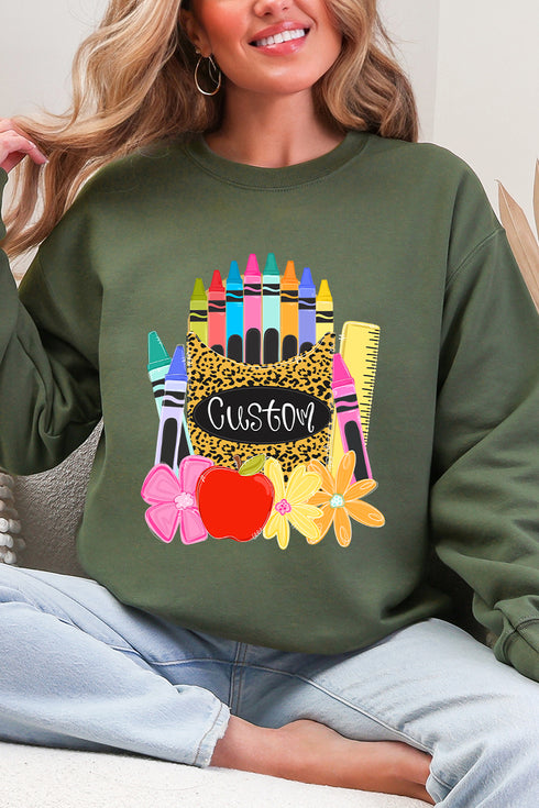 Personalized Teaching In Full Color Heavy Blend Crew Sweatshirt *Enter Your Name